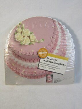 Vintage Wilton 1987 10" Scalloped Edge White Separator Plates Set - NOS - Sealed